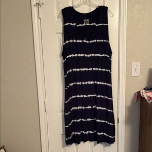 Marc New York Navy and White Tie-Dye Maxi Dress
